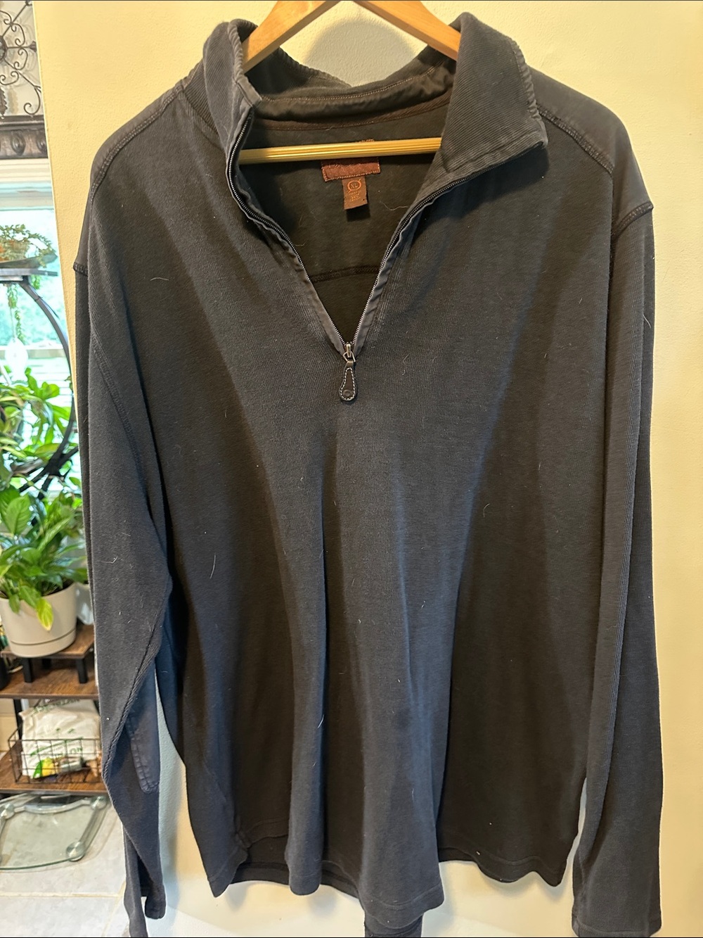 Born Men's Half-Zip Long Sleeve Sweater Pullover - Black XL